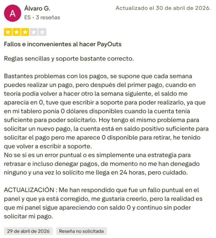 reseña nys markets trustpilot