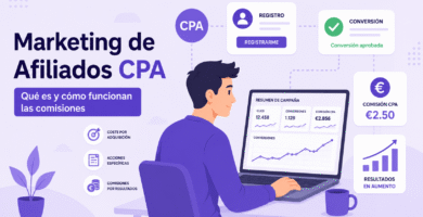 Profesional analizando campañas de Marketing de Afiliados CPA y sus comisiones