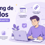 Persona aprendiendo marketing de afiliados desde un ordenador mientras genera ingresos mediante recomendaciones online