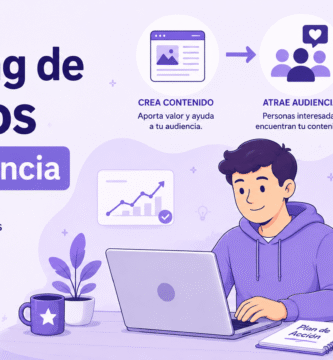 Persona aprendiendo marketing de afiliados desde cero mientras crea contenido y genera comisiones online