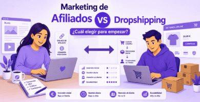 Comparación entre marketing de afiliados vs dropshipping para emprendedores digitales