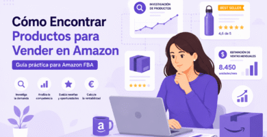 Emprendedor investigando productos para vender en Amazon FBA que sean rentables