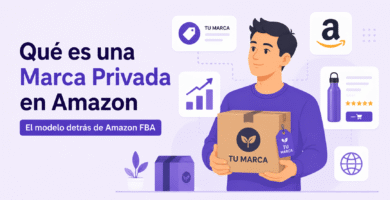Emprendedor creando una marca privada en Amazon para vender productos