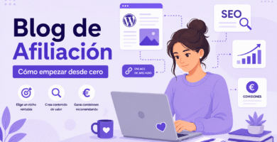 Emprendedora creando un blog de afiliación desde cero con WordPress