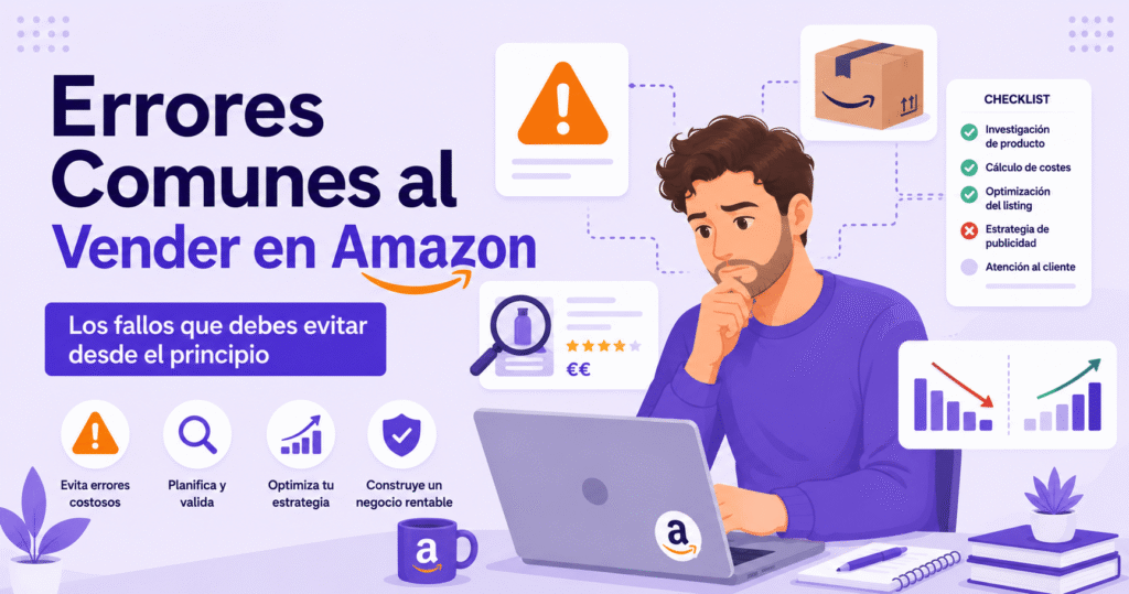 Emprendedor evitando errores comunes al vender en Amazon FBA productos de su marca privada