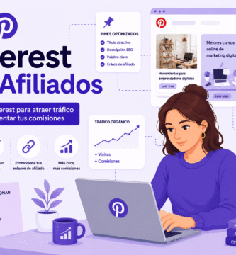 Emprendedora estudiando la oportunidad de trabajar en Pinterest para afiliados
