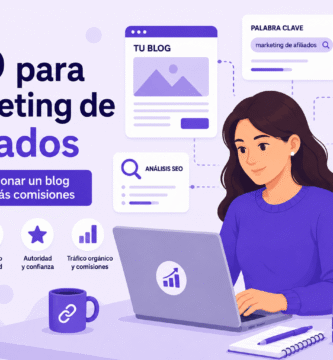 emprendedora aprendiendo estrategias de SEO para marketing de afiliados