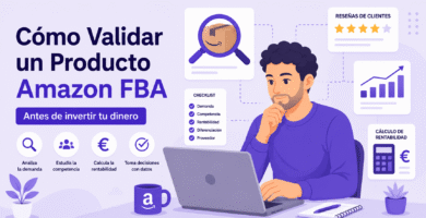 Emprendedor aprendiendo cómo validar un producto Amazon FBA rentable para vender en Amazon